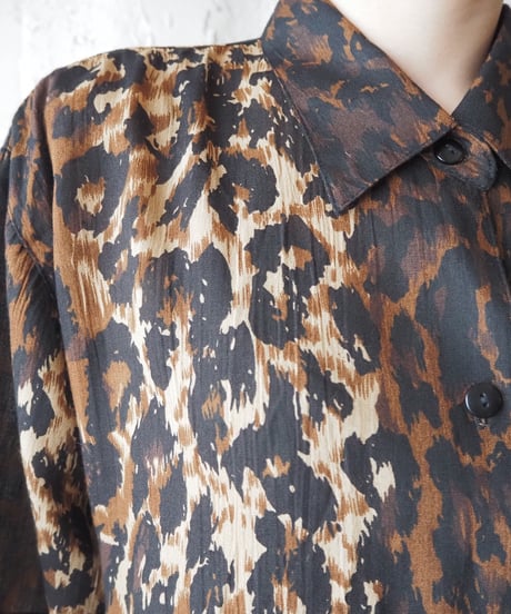 Leopard Pattern Shirt Dress BR