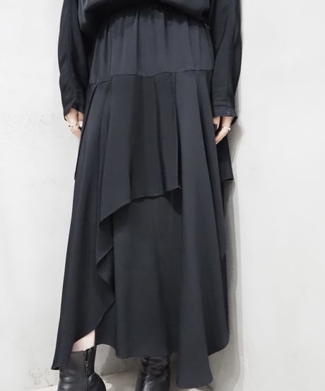 Dolman Sleeve Frill Design Dress BK