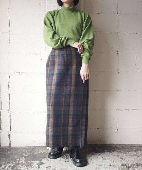 Wrapped Check Tight Skirt KABR