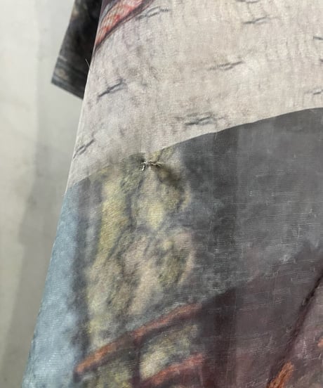 Art Pattern Sheer Shirt Dress BLRE