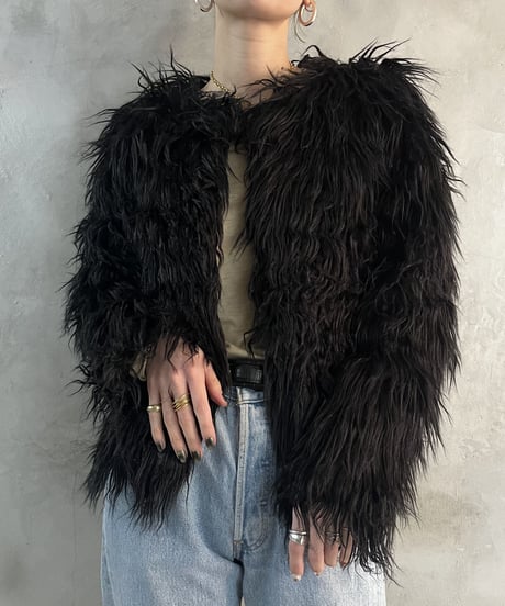 Fake Fur Short Jacket BK