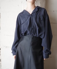 Pure Silk Open Collar Shirt BK