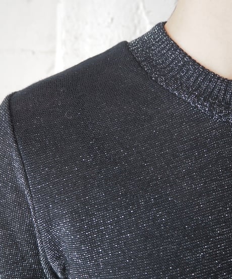 Crew Neck Lame Sweater BKSV