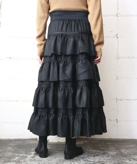 Tiered × Pleated Skirt BK