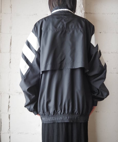 adidas Line Design Zip Up Jacket BK WH