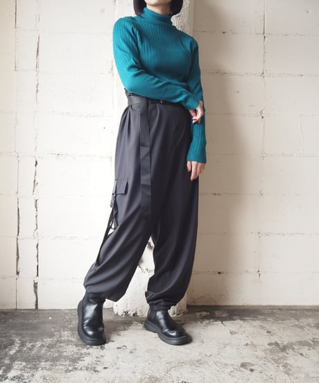 Belted Techno Pants BK