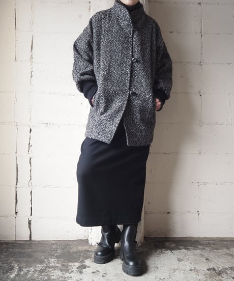 Long Rib Cuff Coat BKWH