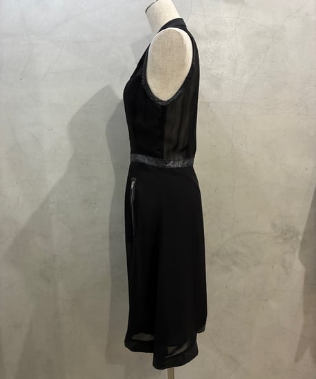 DIESEL Sleeveless Zipup Sheer Dress　BK