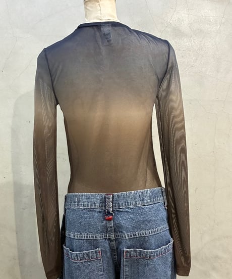 anko Gradation Sheer Top BL GR
