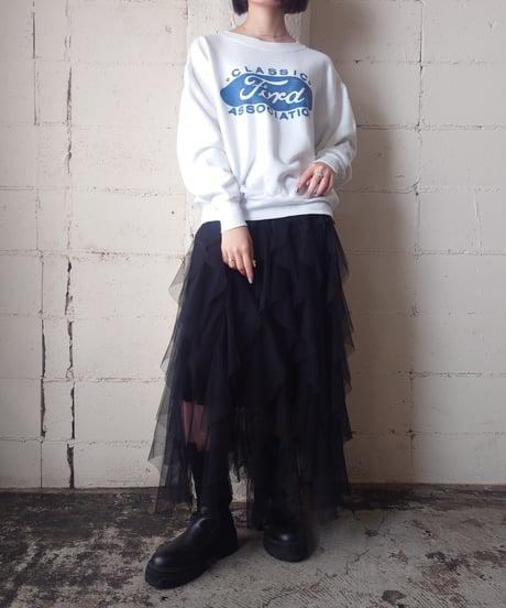 Ruffled Tulle Tiered Skirt BK