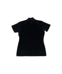 S/S Mock Neck Velour Tops BK