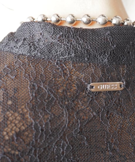 GUESS Design Sleeve Lace Blouse BK