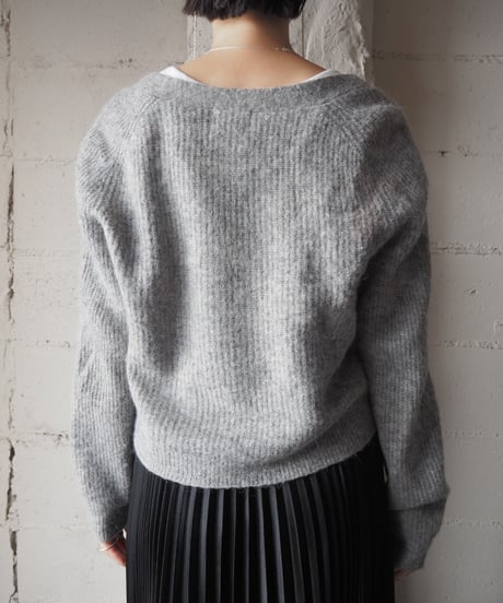 GANNI Vneck Short Cardigan LGR