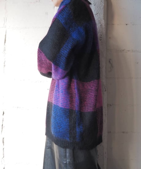 Check  Pattern Mohair Knit BLPI