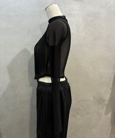 Fringe Sheer Cutsewn BK