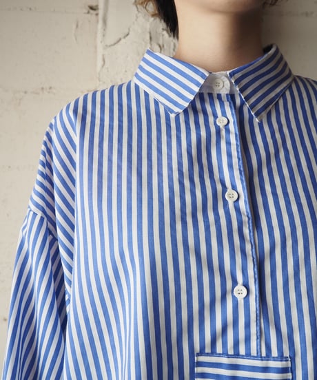 Stripe Big Shirt BLWH