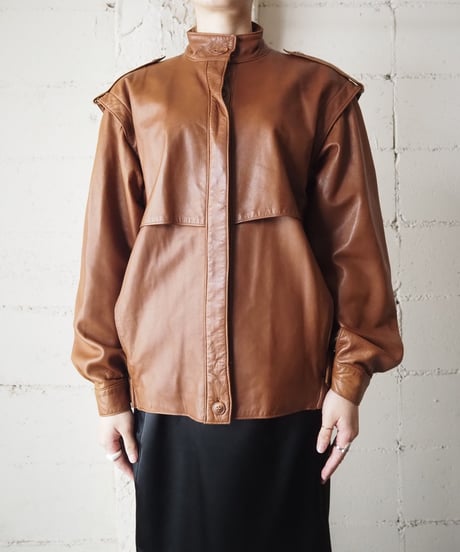 Stand Collar Leather Jacket BR