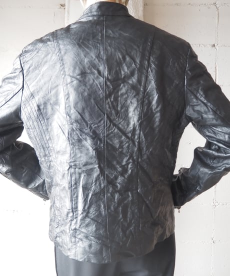 Leather Single Riders Jacket BK