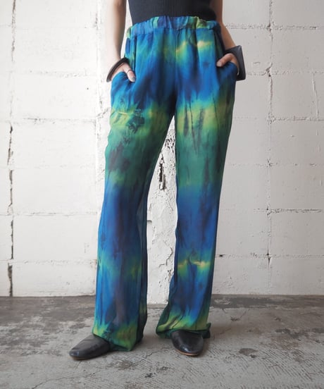 Gradation Color Sheer Easy Pants BLGN
