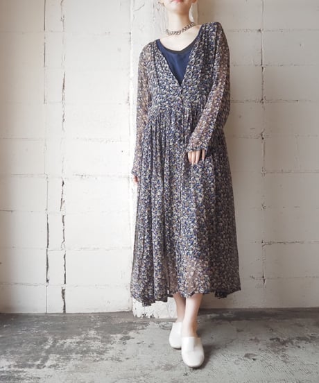 Sheer Flower Layered Dress NV