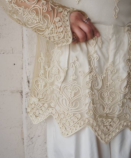 Tape Embroidery Sheer Shirt IV