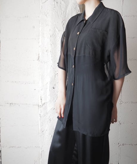 Rayon × Sheer S/S Shirt BK