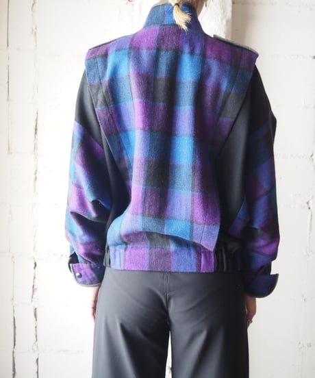 Check Pattern Dolman Jacket PURBK