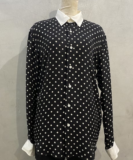 WACKO MARIA Dot Pattern White Collared Shirt BKWH