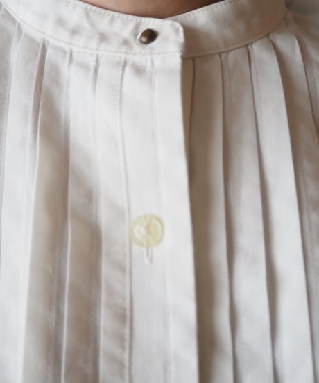 LAUREN Front Pleated Stripe Shirt BLWH