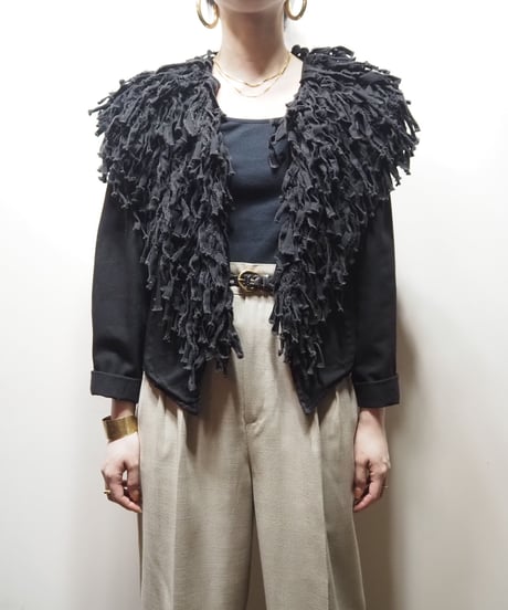 Fringe Collar Jacket BK