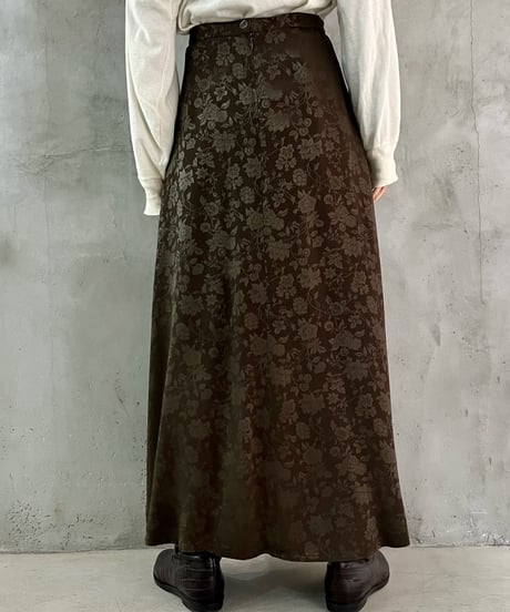 Flower Pattern Flared Skirt KABR