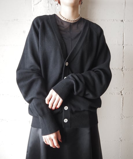 Cashmere Vneck Cardigan BK