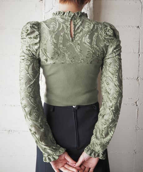 Opal Velour Puff Sleeve Cutsewn GN