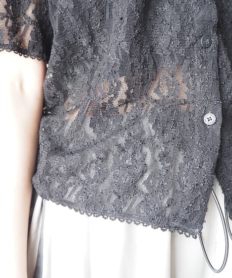 VERSACE Lace Short Sleeve Shirt BK
