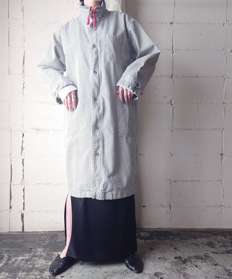 Stand Collar Stripe Coat NVWH