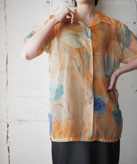 Seethrough Flower Pattern S/S OR