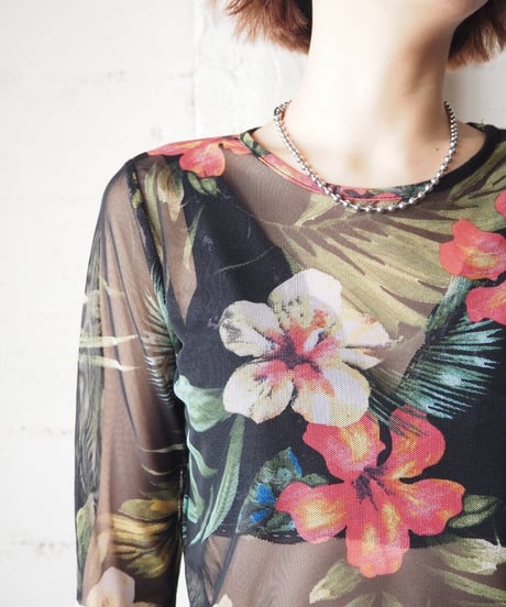 Hibiscus Pattern Sheer Cutsewn BKPI