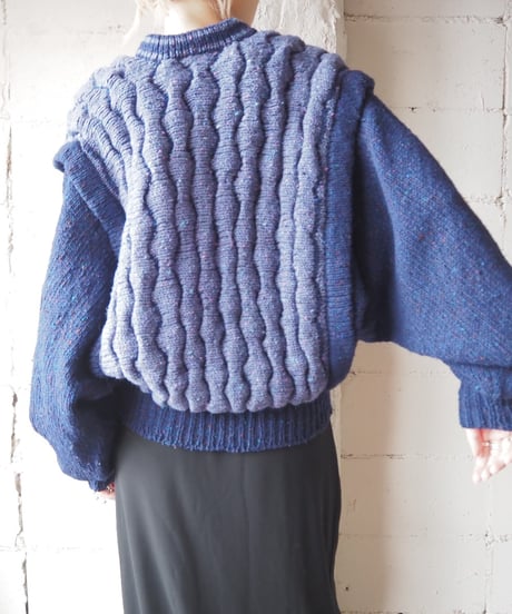 Bat Wing Sleeve Bicolor Cardigan PURNV