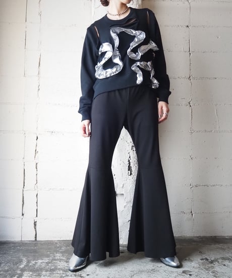 REMAKE Slashed×Metalic Frill Sweat BKSV