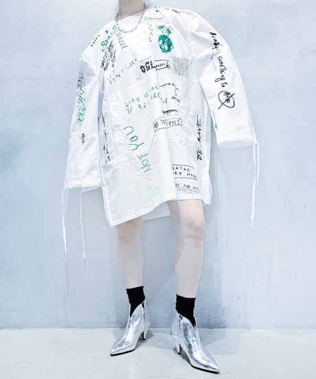 DIESEL Scribble Graphics Smock Dress WH