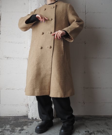 1950-60's USA Stylecraft Vintage Collarless Tweed Coat BE