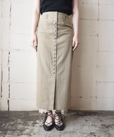Front Button Tight Skirt BE