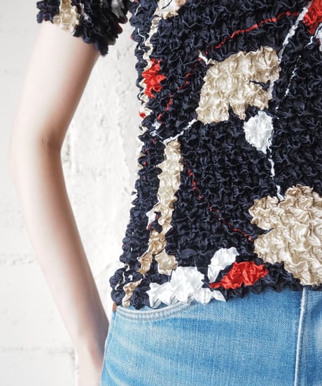 Flower Pattern Popcorn Tops NVBUR