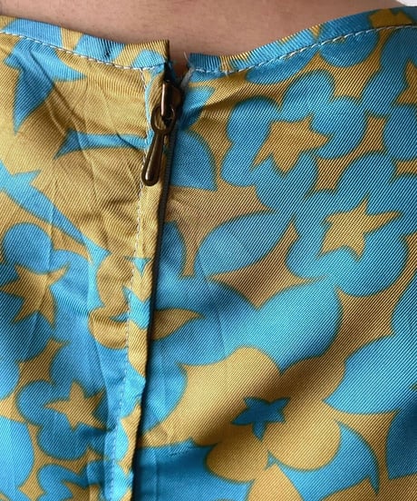 Shirring Flower Pattern Blouse MDBL