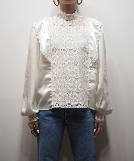 Lace Front Satin Blouse IV