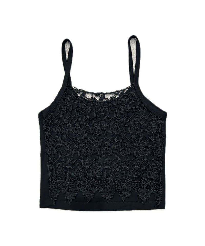 トップス Flower organdie camisole BLACK トップス Flower organdie camisole BLACK トップス Flower