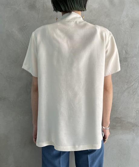 Front Lace China Silk Short Sleeve Blouse IV