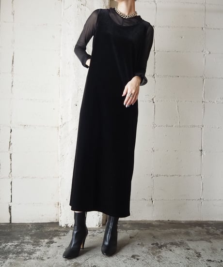Velour Sleeveless Dress BK