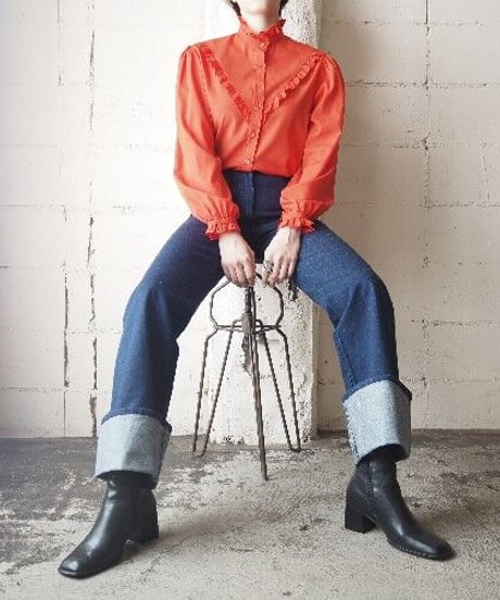 Frilled Stand Collar Shirt RE