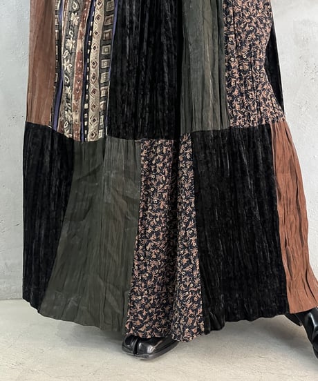 Patchwork Design Tired Easy Skirt BKBR